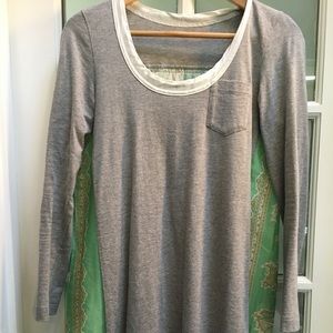 Sacai grey green paisley tunic dress, JP2/USS